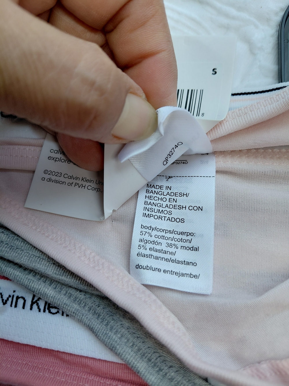 Calvin Klein Dusty Rose,Light Pink & Gray Thong 3-Pack Sz S - Picture 9 of 9